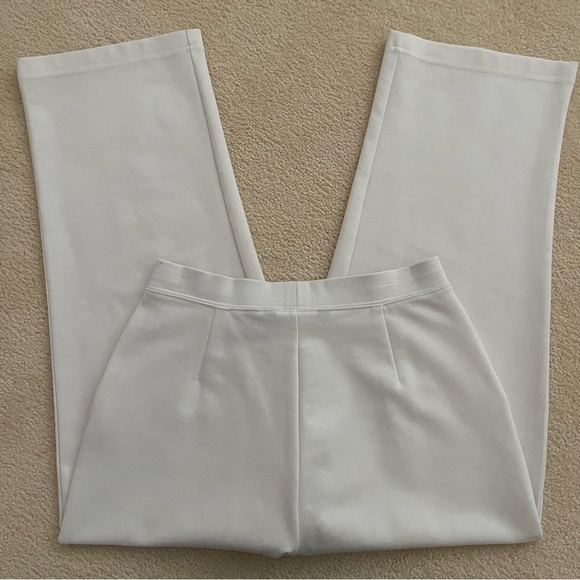 Elastic Waist Comfort Crop Pant With Pockets Size XS White - Picture 2 of 12